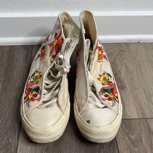 Embroidered Converse All Star white used size 8